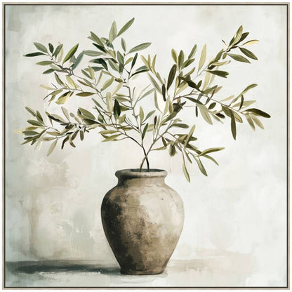 Olive In Vase Framed Artwork 80cm