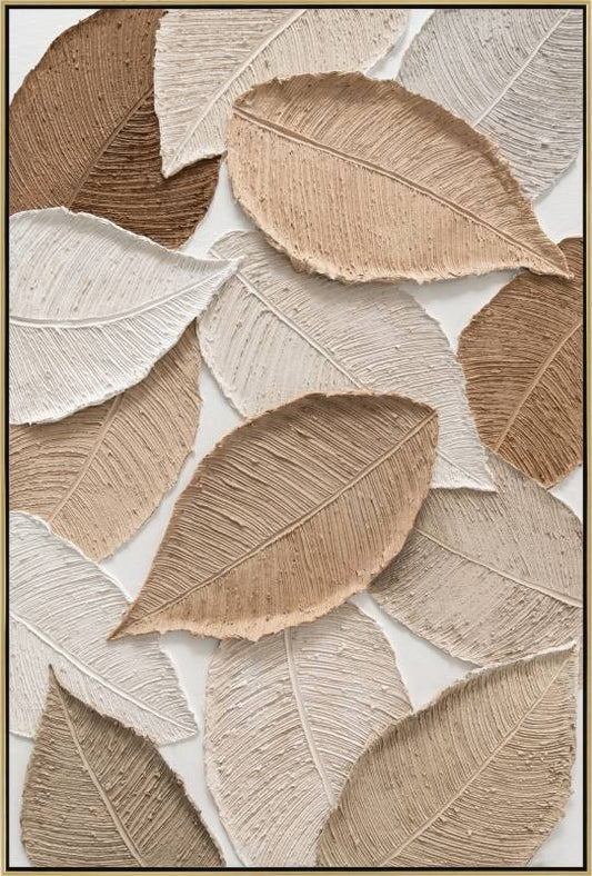 Tonal Leaves Artwork 120cm