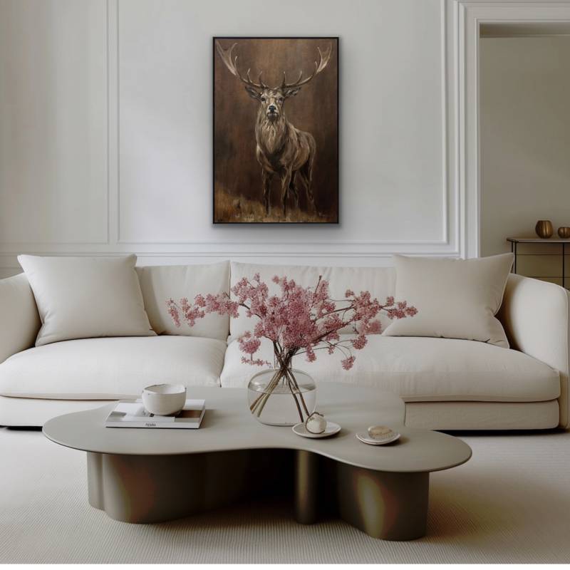 Buck The Deer Artwork Framed Wall Art 120cm - Image 2