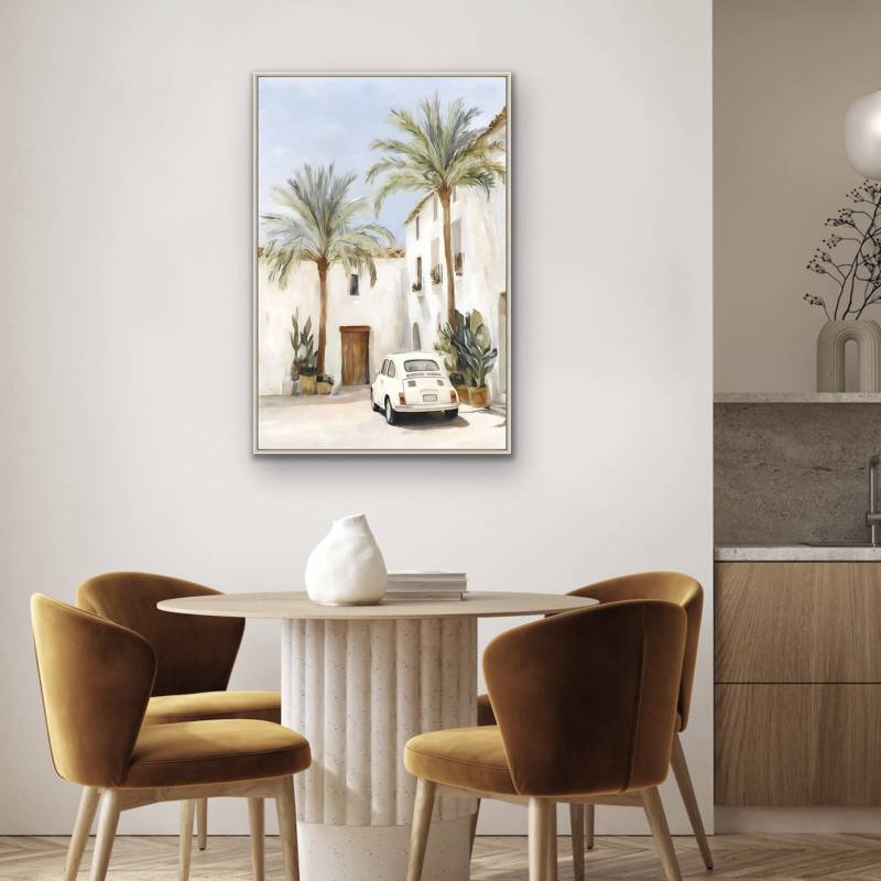 Mini Fiat Summer Artwork Framed Wall Art 120cm - Image 2