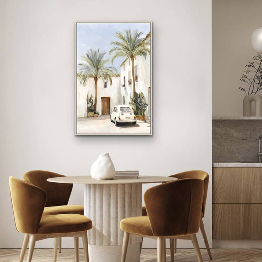 Mini Fiat Summer Artwork Framed Wall Art 120cm - Image 2