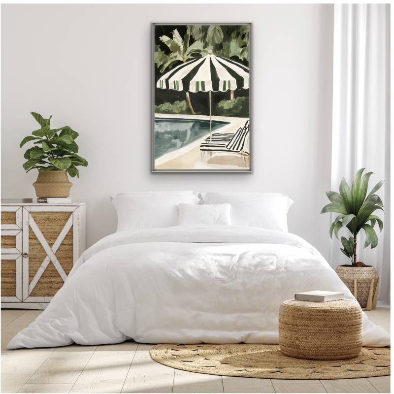 Jungle By The Pool Artwork Framed Wall Art 120cm - Image 4