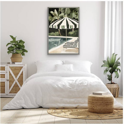 Jungle By The Pool Artwork Framed Wall Art 120cm - Image 4