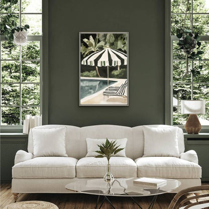 Jungle By The Pool Artwork Framed Wall Art 120cm - Image 2