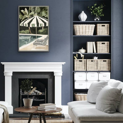 Jungle By The Pool Artwork Framed Wall Art 120cm - Image 3