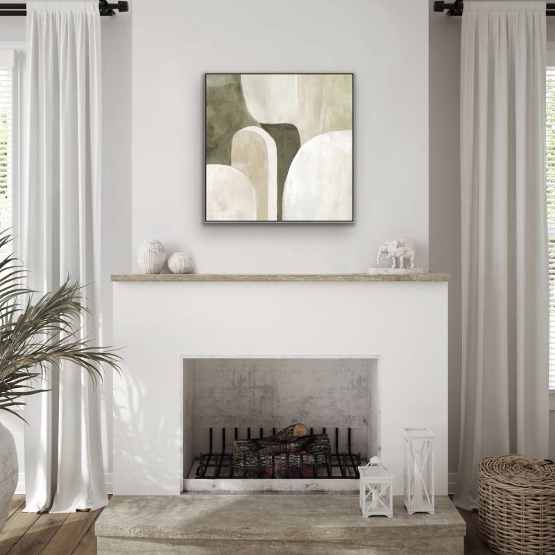 Green Abstract Artwork Framed Wall Art 80cm - Image 2