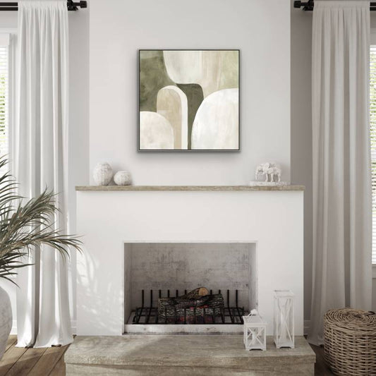 Green Abstract Artwork Framed Wall Art 80cm - Image 2