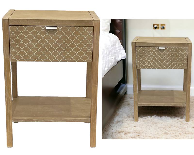 Whitecliff w Drawer Bedside Table 68cm - Image 5