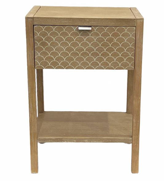Whitecliff w Drawer Bedside Table 68cm