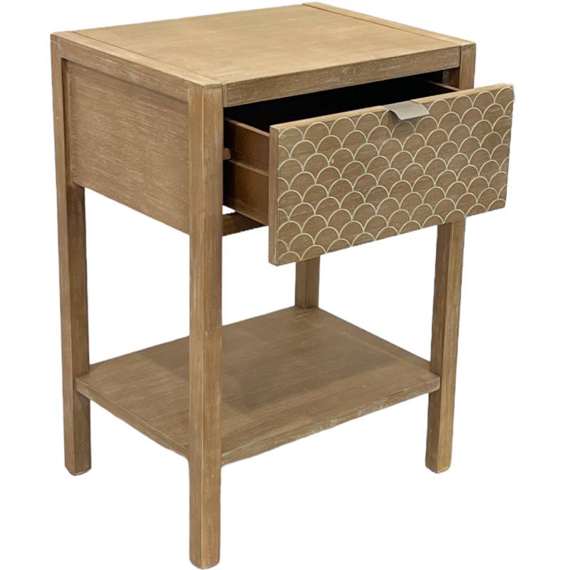 Whitecliff w Drawer Bedside Table 68cm - Image 3