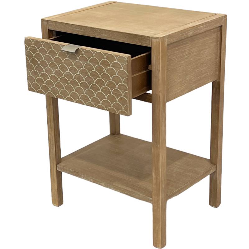 Whitecliff w Drawer Bedside Table 68cm - Image 4