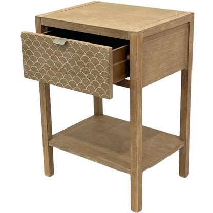 Whitecliff w Drawer Bedside Table 68cm - Image 4