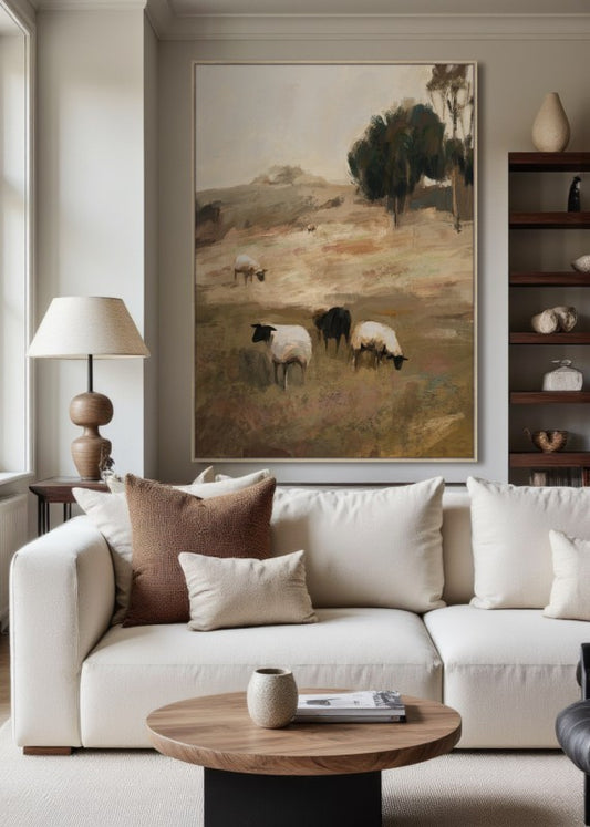 Grazing Sheep Artwork 120cm - Image 2