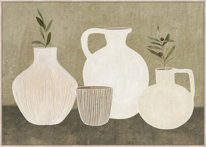 Vases With Olives Artwork 80cm