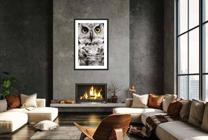 Oliver Owl w Glass Front Wall Art 120cm - Image 2