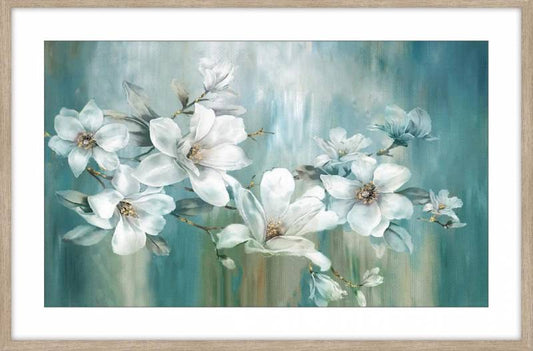 Floral Decorative w Glass Front Wall Art 120cm
