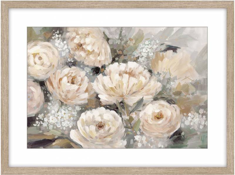 April Floral w Glass Front Wall Art 80cm
