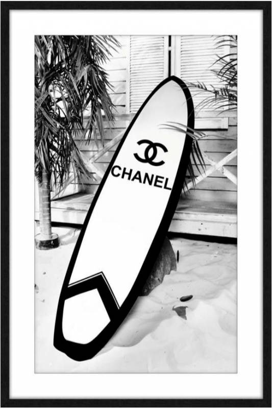 By The Beach Surfboard Framed Artwork 120cm
