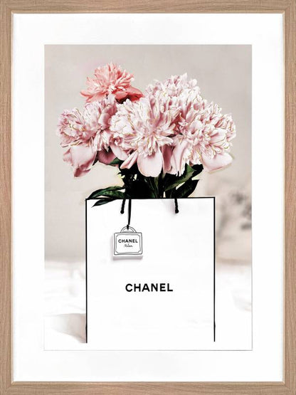 Flower In The Bag Artwork Framed w Glass Front 80cm