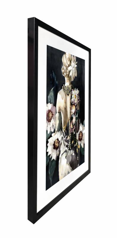 Flower Lady Artwork Framed w Glass Front 80cm - Image 2