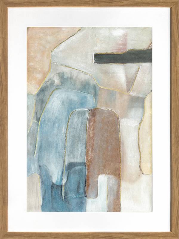 Flinders Abstract Artwork Framed w Glass Front 80cm