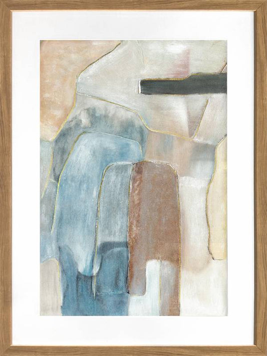 Flinders Abstract Artwork Framed w Glass Front 80cm
