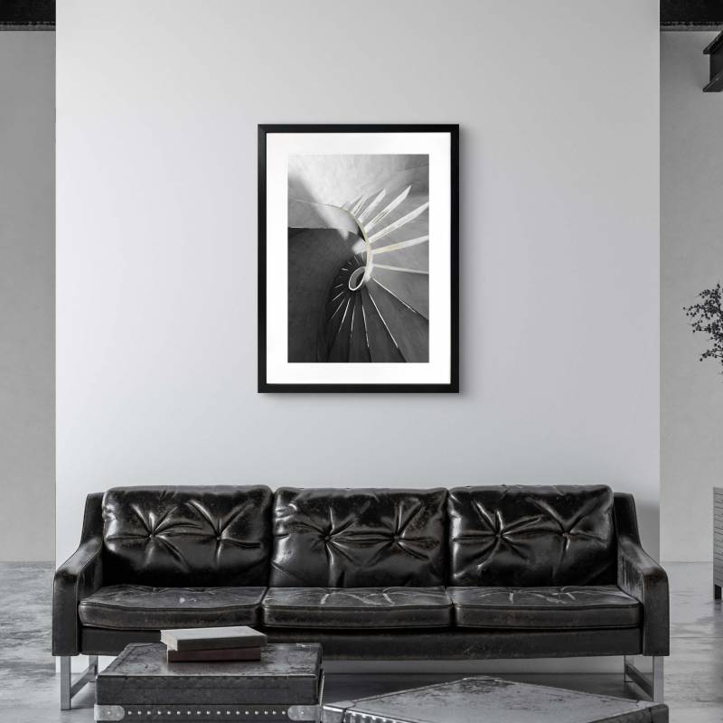 Stairway Artwork Framed w Glass Front 80cm - Image 4