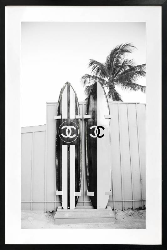 Luxury Surfboard Artwork Framed w Glass Front 120cm