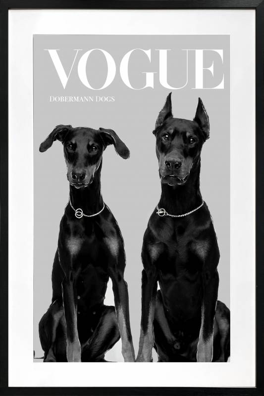 Luxury Dog Artwork Framed w Glass Front 120cm