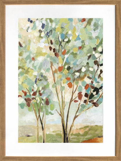 Summer Tree Artwork Framed w Glass Front 80cm