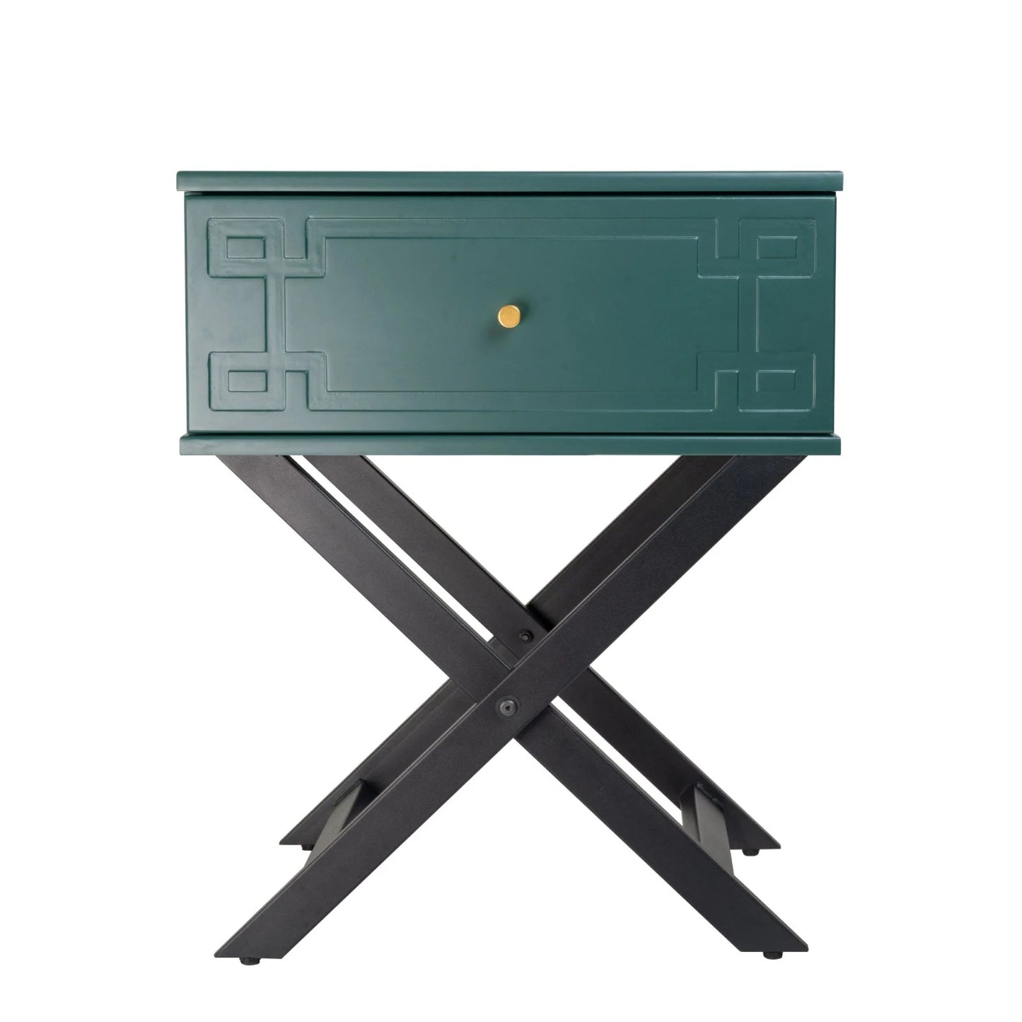 Minya (Pattern) Bedside Table Imperial Green 58cm