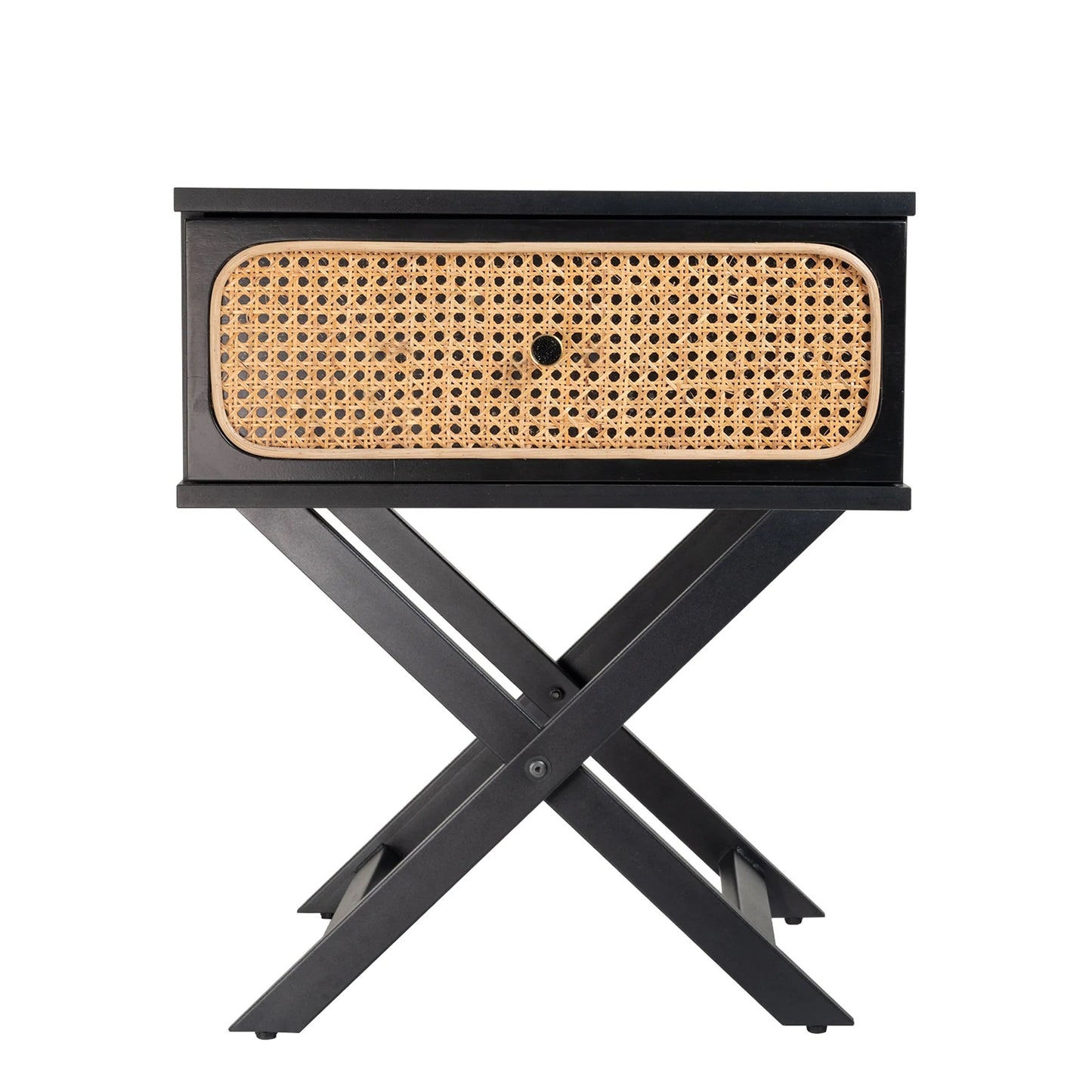 Minya (Rattan) Bedside Table Black 58cm