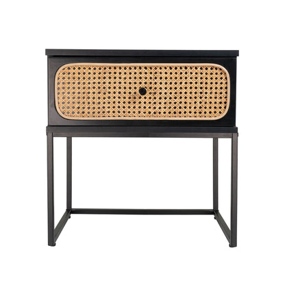 Morena (Rattan) Bedside Table Black 50cm