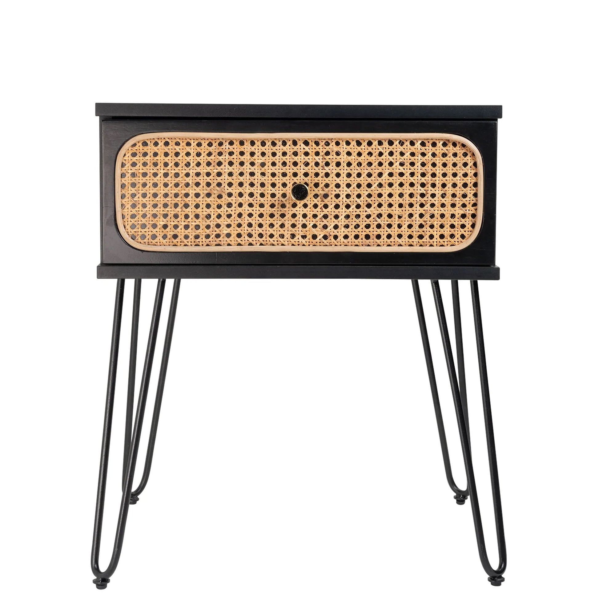 Ashe (Rattan) Bedside Table Black 61cm