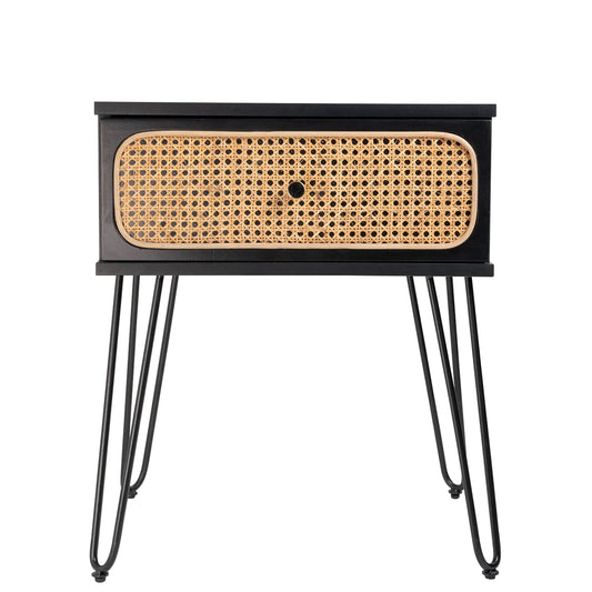 Ashe (Rattan) Bedside Table Black 61cm