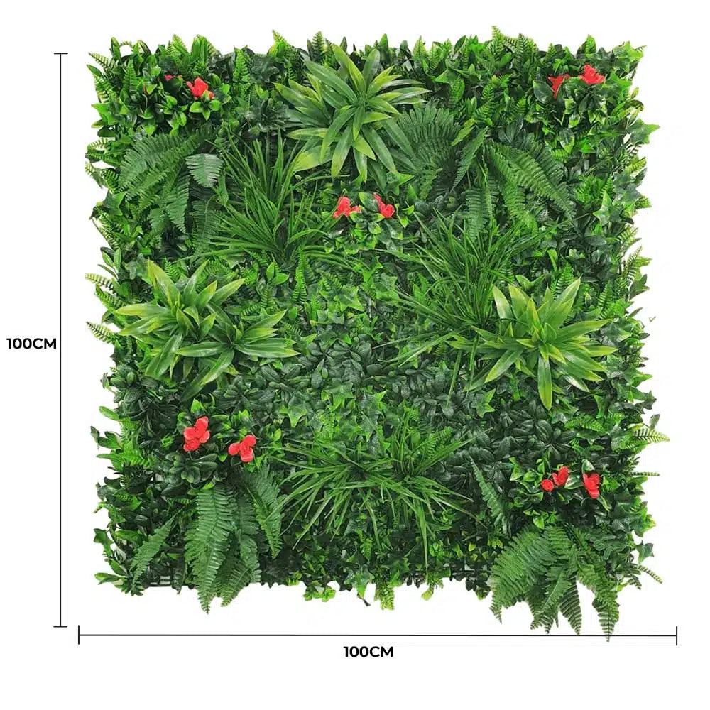Elegant Red Rose Vertical Garden / Green Wall UV Resistant 100cm x 100cm - Image 2