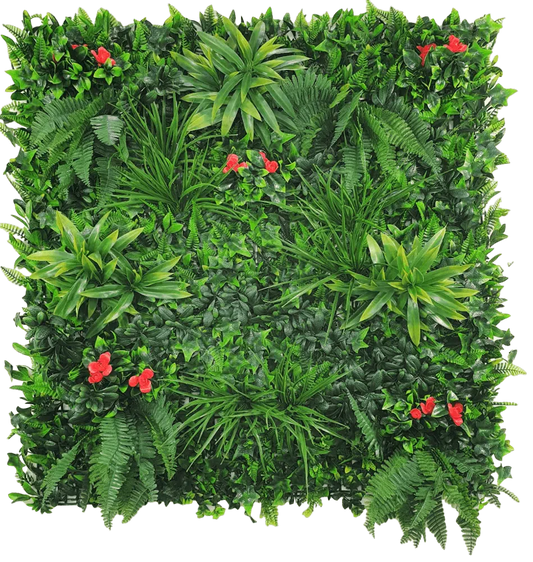 Elegant Red Rose Vertical Garden / Green Wall UV Resistant Sample