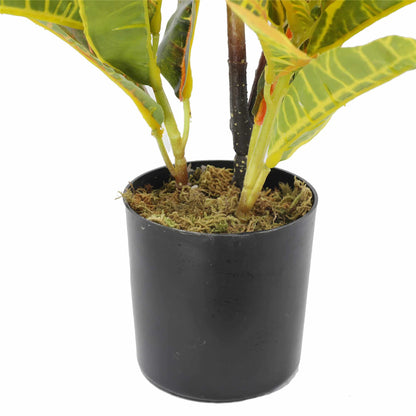 Artificial Potted Flaming Zebra (Codiaeum variegatum / crotons) 55cm - Image 3