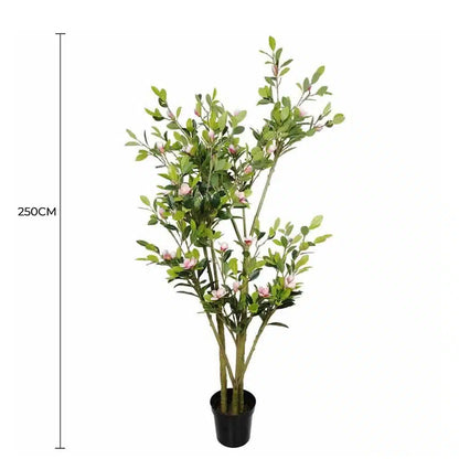 Faux Flowering Pink Magnolia Tree with Pot 250cm - Image 2