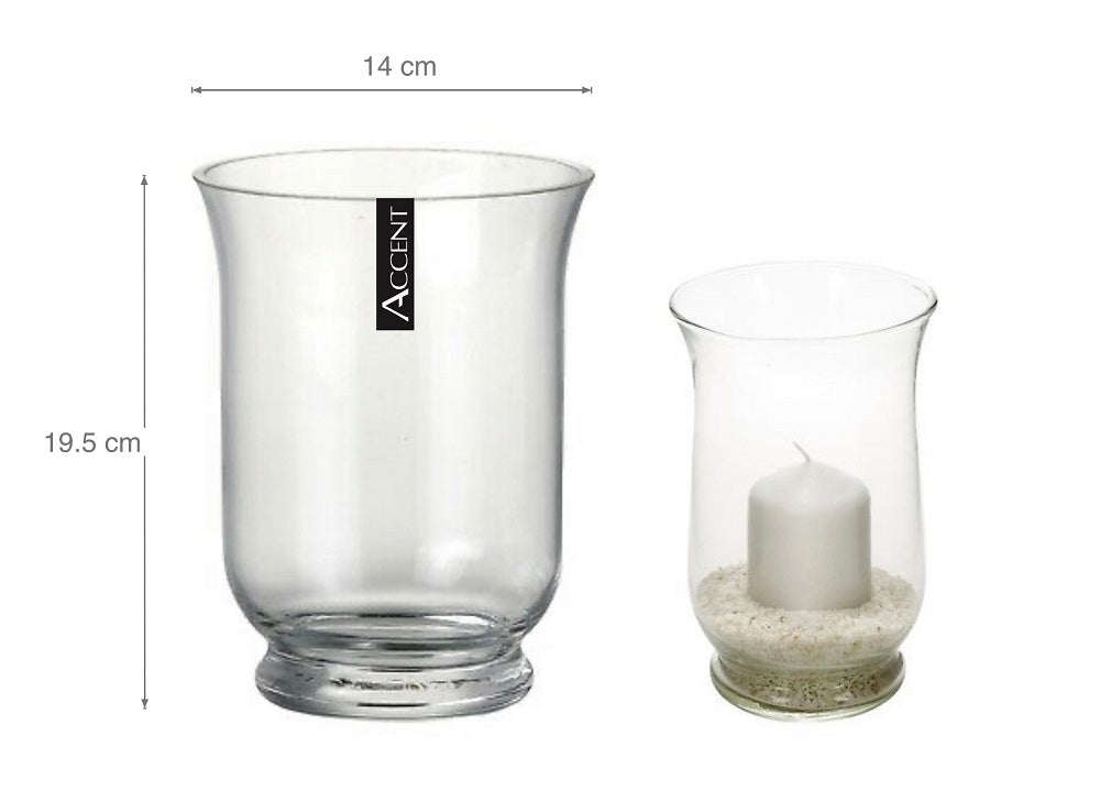 bulk 12 Hurricane Glass Vase 19cm