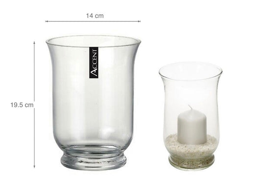 bulk 12 Hurricane Glass Vase 19cm