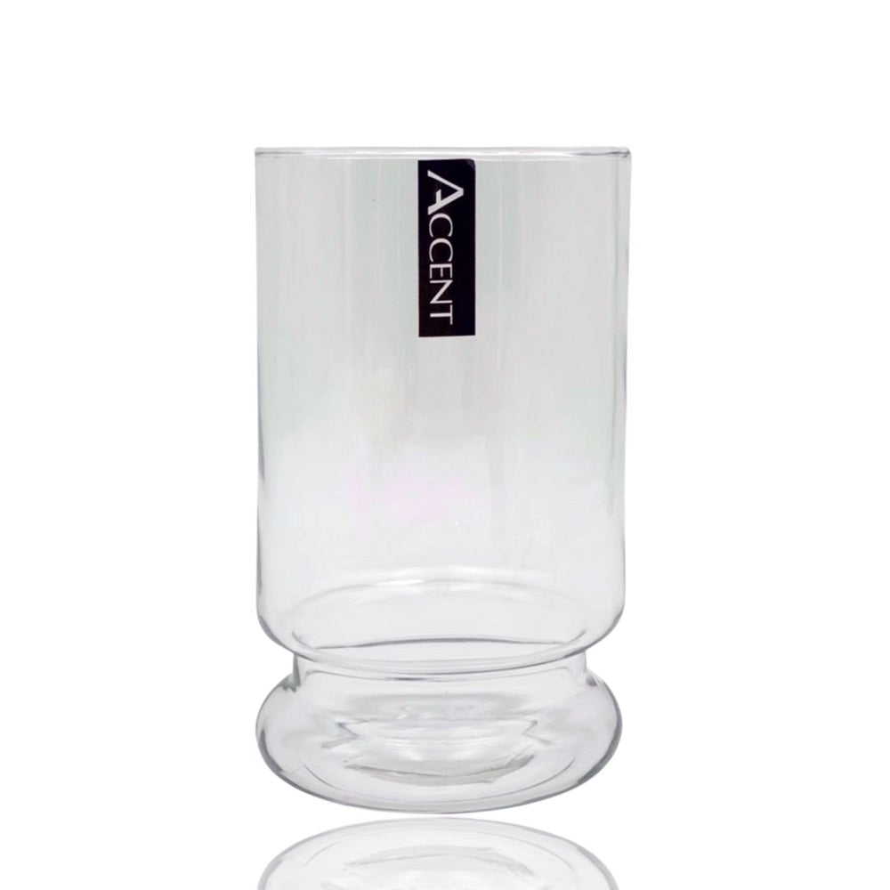bulk 12 Glass Cylinder Vase w/ Base 20cm