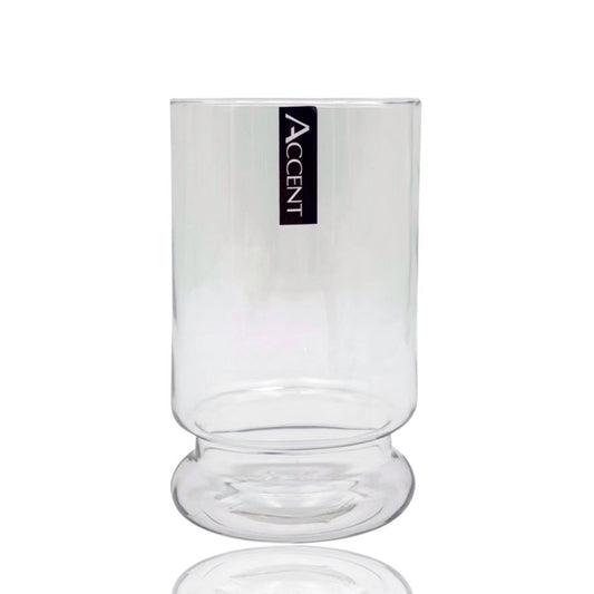 bulk 12 Glass Cylinder Vase w/ Base 20cm