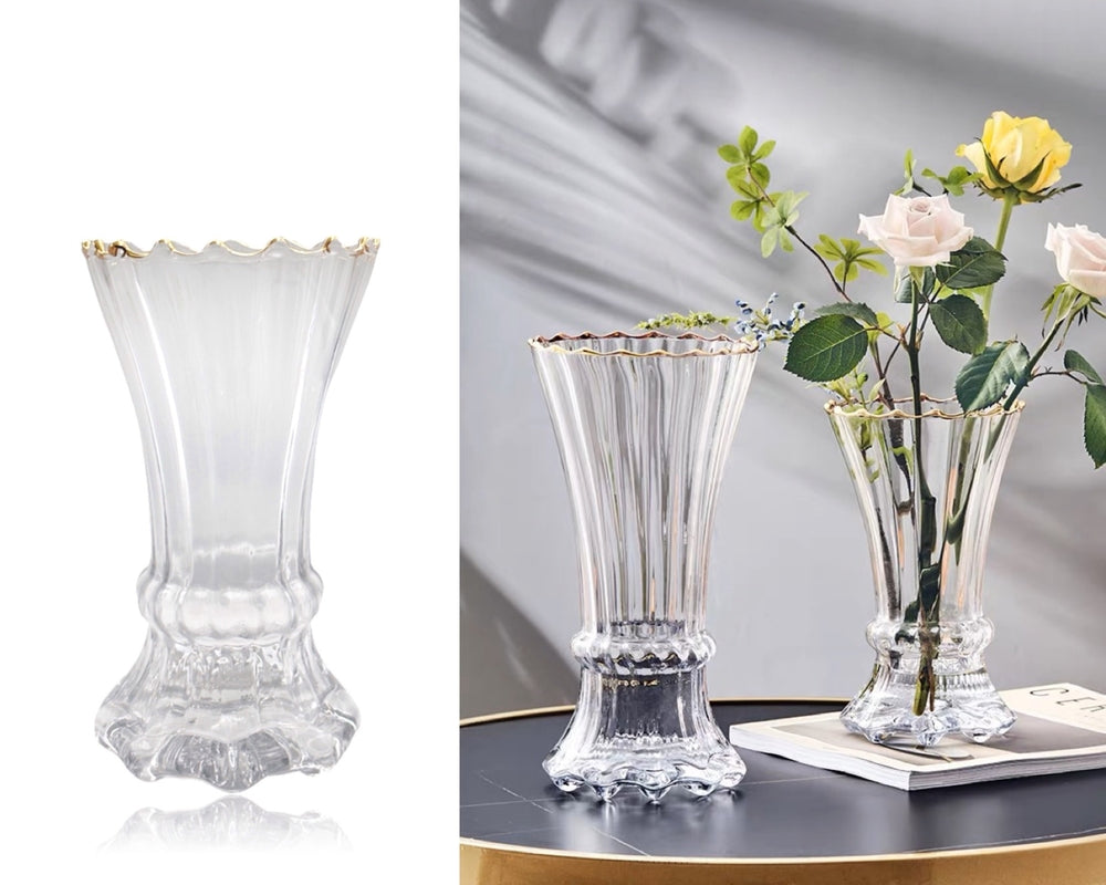 bulk 6 Decorative Vase w/ Gold Rim 28cm