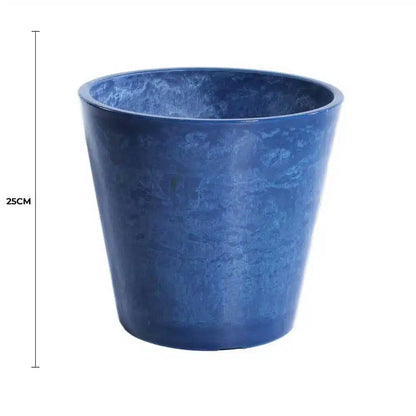 Glossy Blue Garden Pot 25cm - Image 2