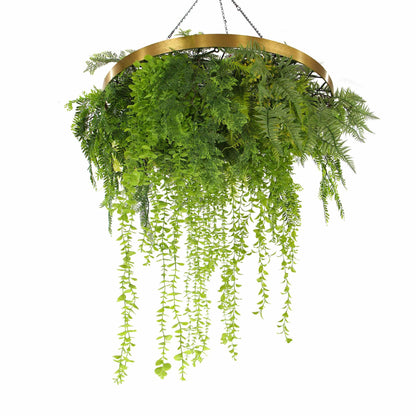 Imitation Gold Artificial Hanging Green Wall Disc 80cm (Limited Edition) UV Resistant Foliage - Image 4