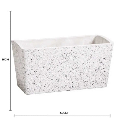 Imitation Stone Concrete White Stone Rectangle Planter 50cm - Image 2