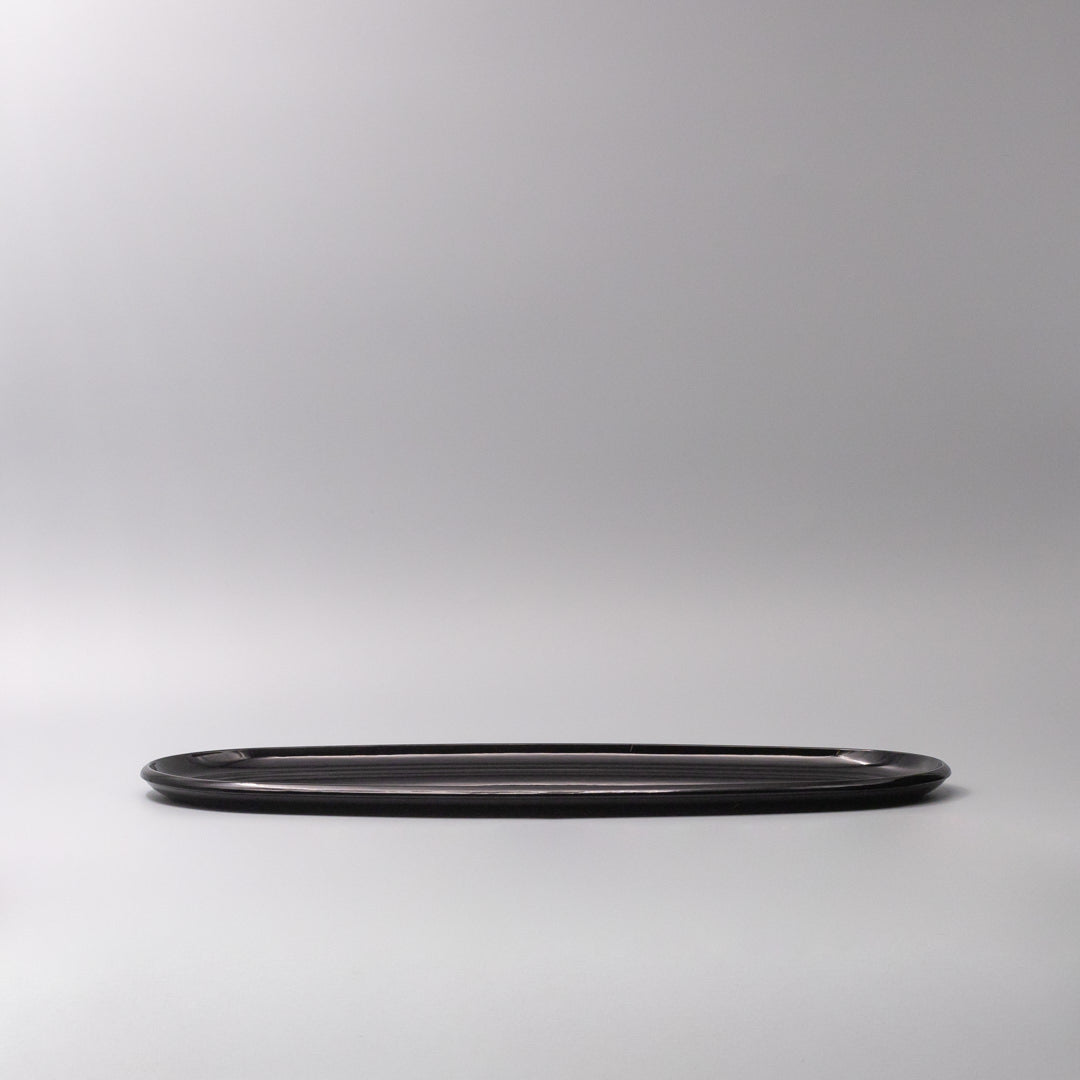Platter Oval 42.5cm Black Lacquerware Glaze - Image 2