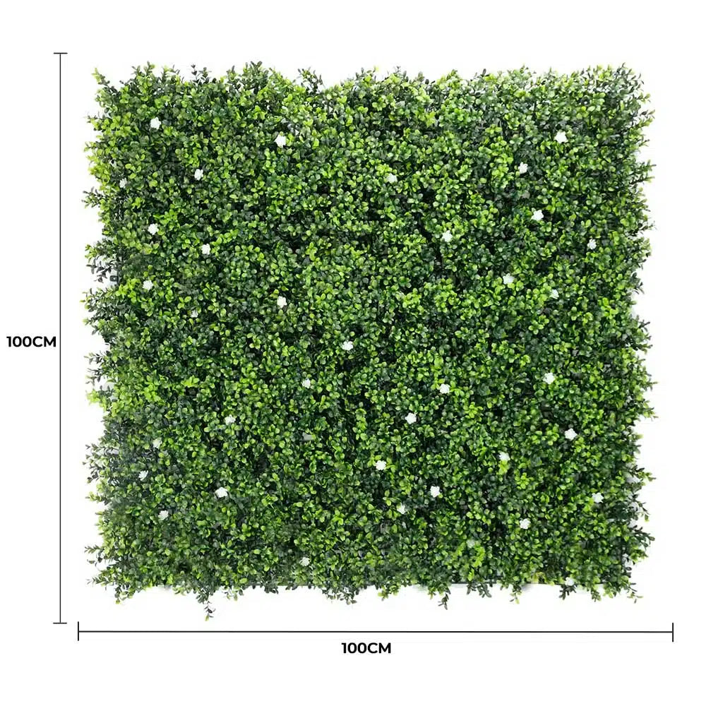 Luxury Flowering Artificial Buxus Hedge Panel UV Resistant Sample - Image 2