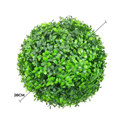Medium Green Leaf Buxus Topiary Ball UV Resistant 28cm - Image 2